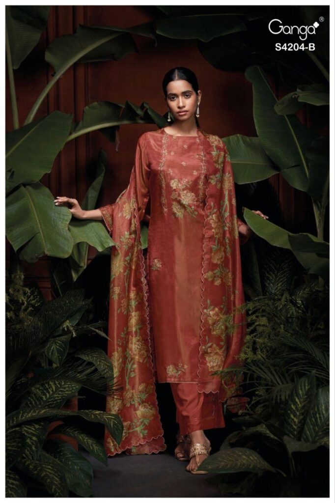 Beautiful Ganga Riva 4204 Bemberg Silk Printed Embroidery Salwar Kameez Wholesale 2026