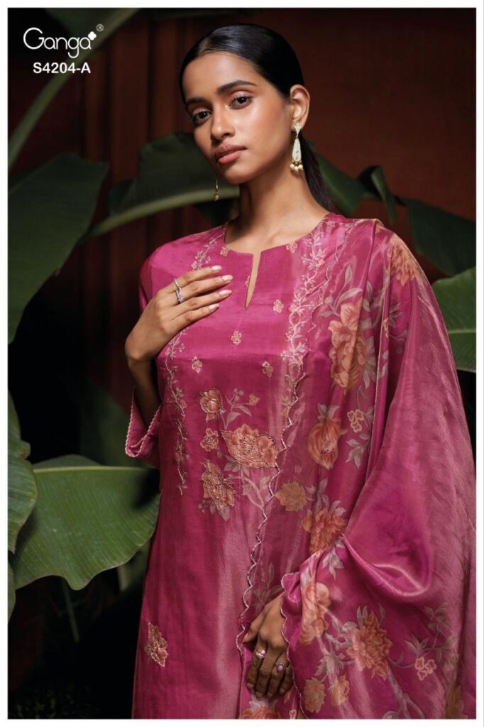 Beautiful Ganga Riva 4204 Bemberg Silk Printed Embroidery Salwar Kameez Wholesale 2026