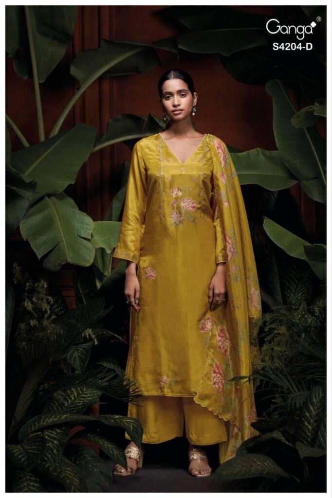 Beautiful Ganga Riva 4204 Bemberg Silk Printed Embroidery Salwar Kameez Wholesale 2026