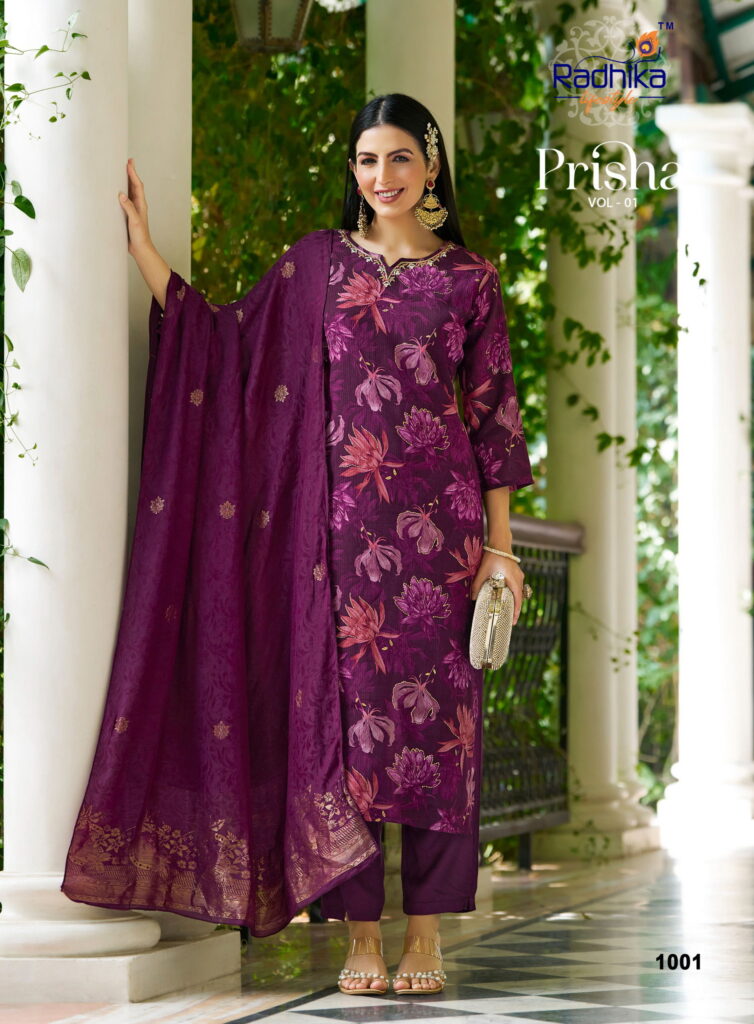 Launching Radhika Prisha Vol 1 Milano Print With Handwork Kurti Pant And Dupatta Wholesale 2026