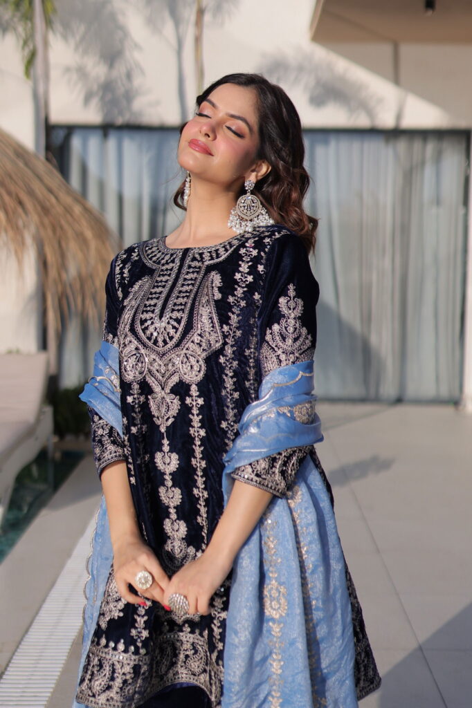 Buy Lekha KA 1228 Velvet Zari Embroidery Top Bottom With Dupatta Wholesale 2026