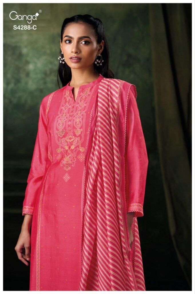 Latest Ganga Zamira 4288 Bemberg Russain Silk Embroidery Salwar Kameez Wholesale 2026
