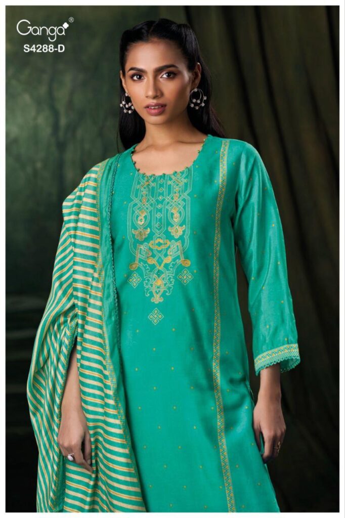 Latest Ganga Zamira 4288 Bemberg Russain Silk Embroidery Salwar Kameez Wholesale 2026