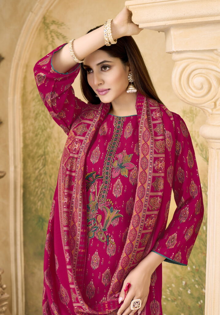Launching Alok Zarina Edition 15 Viscose Discharge Print Embroidery Work Dress Material Wholesale 2026