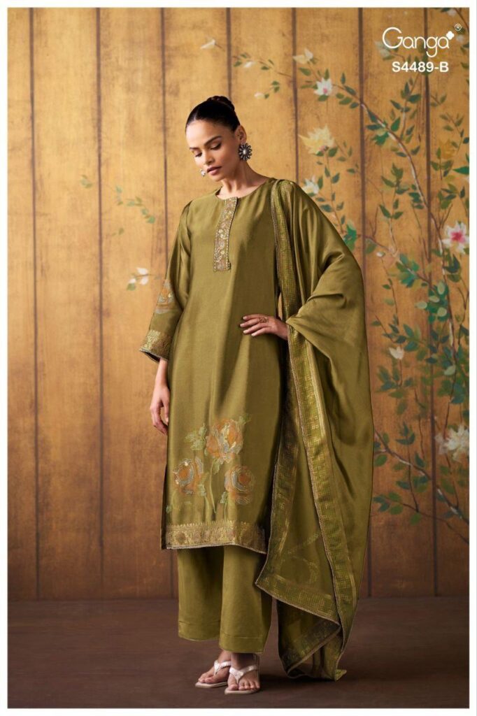 Beautiful Ganga Mahiya 4489 Viscose Silk Embroidery Work Salwar Kameez Wholesale 2026