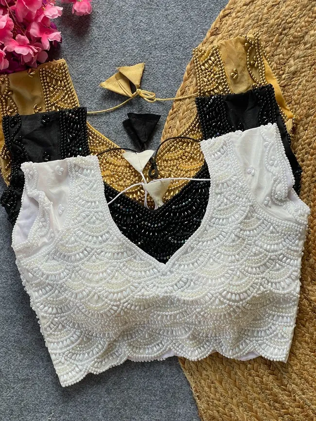 Buy Ruh Sahiba New Handcrafted Pearl Work Blouse Collection Wholesale 2026
