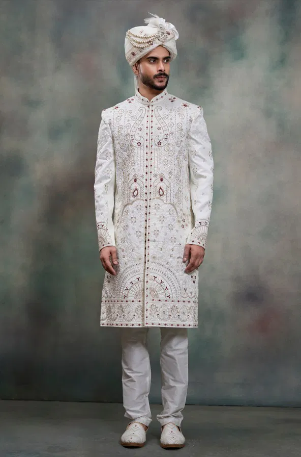 Latest Swarg 5090 to 5094 series Rose gold sherwani set Collection Wholesale 2026