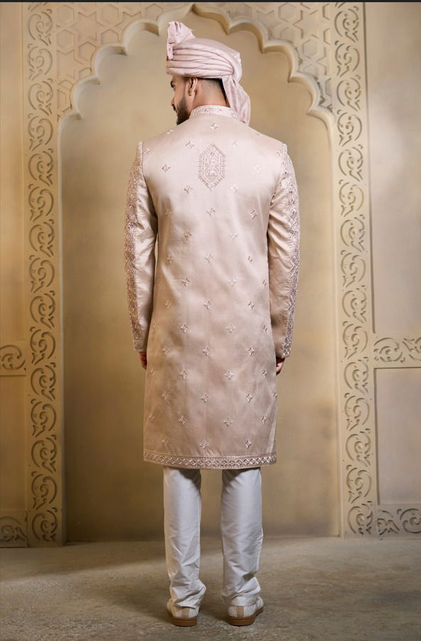 Latest Swarg 5090 to 5094 series Rose gold sherwani set Collection Wholesale 2026