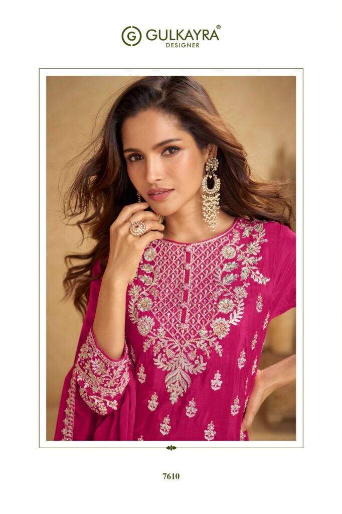 Latest Gulkayra Nirvi Chinon Embroidery Work Designer Salwar Kameez Wholesale 2026