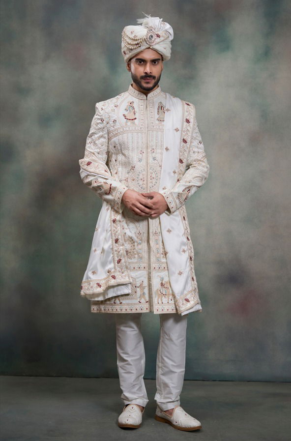 Stylish Swarg 5095 to 5099 series Wedding Sherwani Kurta Design Collection Wholesale 2026