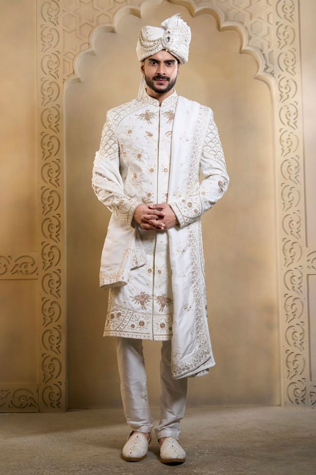Beautiful Swarg 5105 to 5108 series Regal Zari Embroidered Sherwani Collection Wholesale 2026