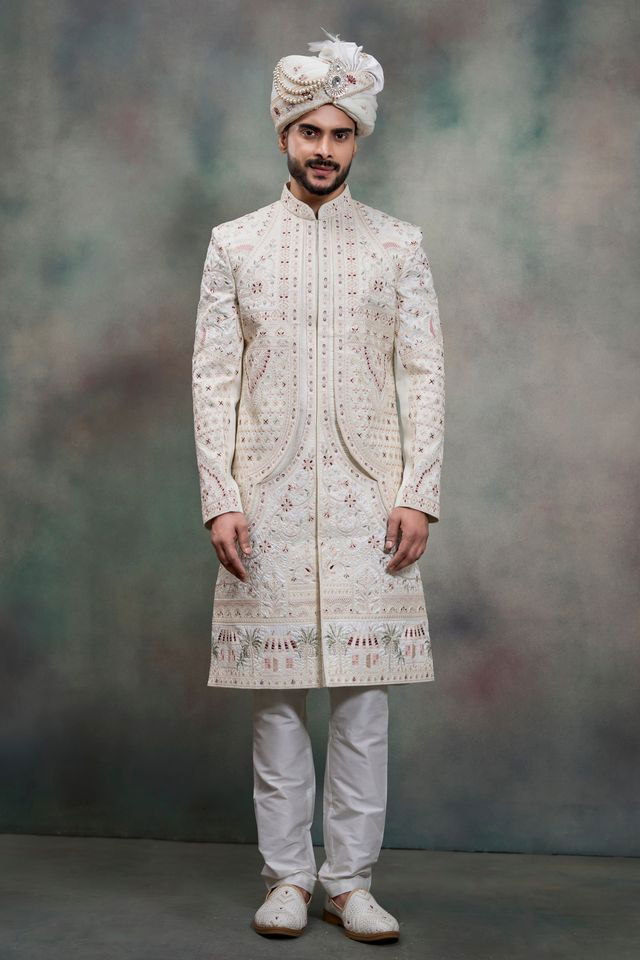Beautiful Swarg 5105 to 5108 series Regal Zari Embroidered Sherwani Collection Wholesale 2026