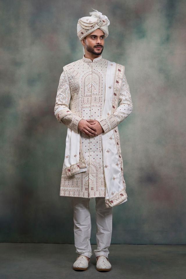 Beautiful Swarg 5105 to 5108 series Regal Zari Embroidered Sherwani Collection Wholesale 2026
