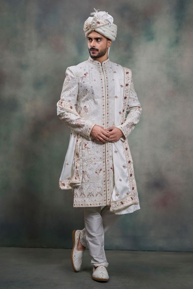 Beautiful Swarg 5105 to 5108 series Regal Zari Embroidered Sherwani Collection Wholesale 2026