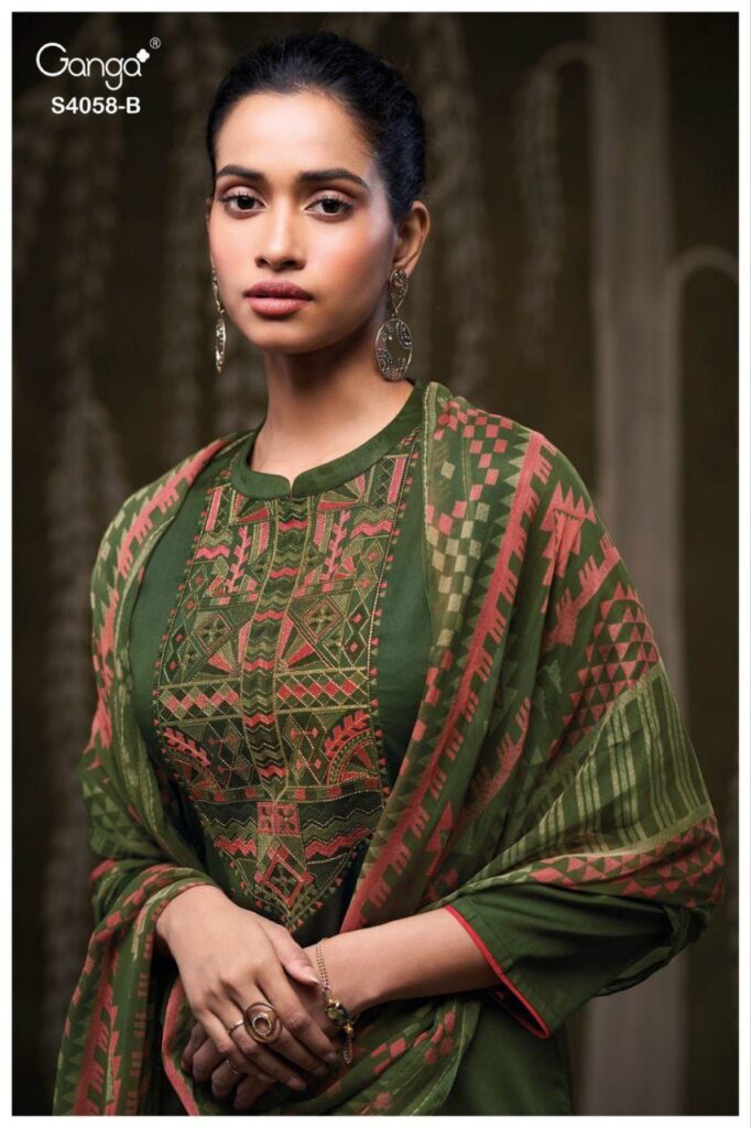 Launching Ganga Annerie 4058 Cotton Satin With Embroidery Salwar Kameez Wholesale 2026