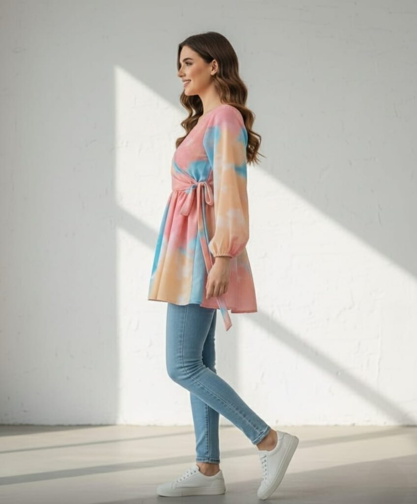 Latest 9Star Fashion Rose Rayon Fancy Tunic Top Collection Wholesale 2026