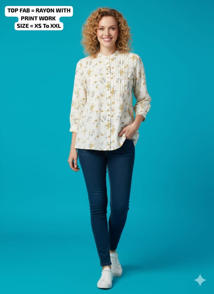 Latest 9Star Fashion Rose Rayon Fancy Tunic Top Collection Wholesale 2026