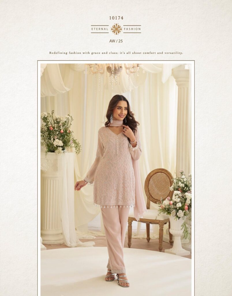 Stylish Sayuri Hoor Premium Georgette Chinon Heavy Embroidery Top With Plazzo Pant Wholesale 2026
