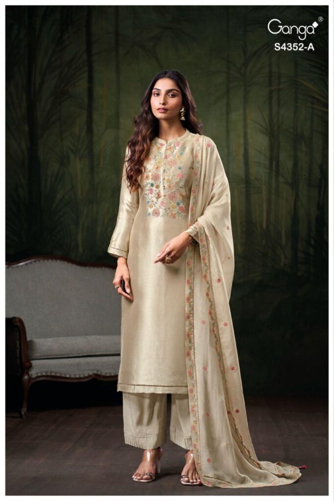 Launching Ganga Chayana 4352 Bemberg Silk With Hand Work Salwar Kameez Wholesale 2026