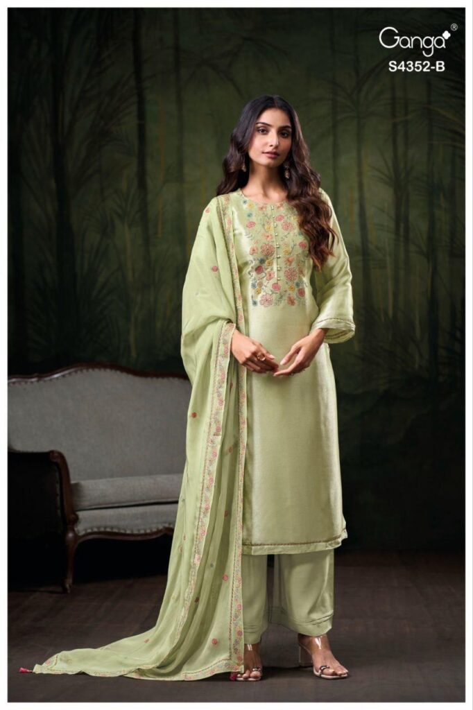 Launching Ganga Chayana 4352 Bemberg Silk With Hand Work Salwar Kameez Wholesale 2026