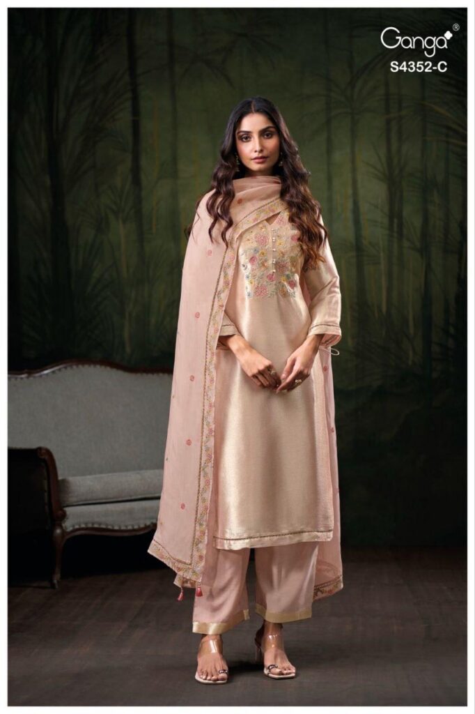 Launching Ganga Chayana 4352 Bemberg Silk With Hand Work Salwar Kameez Wholesale 2026