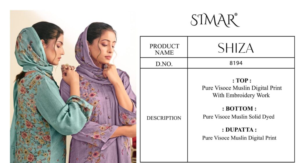 Buy Glossy Simar Shiza Viscose Muslin Digital Print Salwar Kameez Wholesale 2026