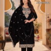 Afsana Mumtaz Velvet With Embroidery Work Top Bottom And Dupatta Collection Wholesale