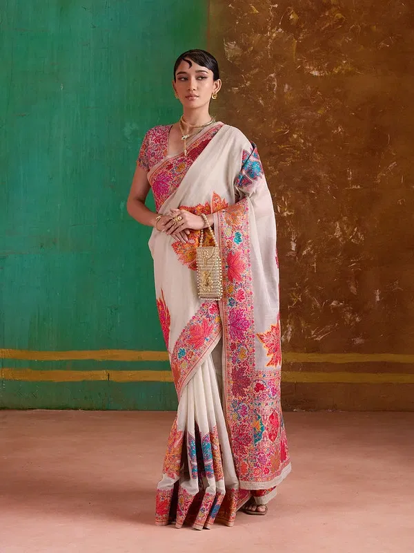 Buy Rajtex Pure Kashmiri 02 Modal Cotton Pashmina Weaving Saree Wholesale 2026