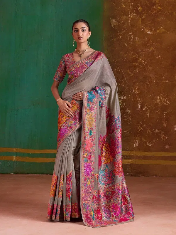 Buy Rajtex Pure Kashmiri 02 Modal Cotton Pashmina Weaving Saree Wholesale 2026