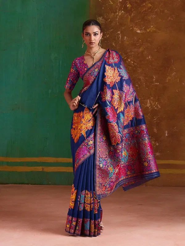 Buy Rajtex Pure Kashmiri 02 Modal Cotton Pashmina Weaving Saree Wholesale 2026