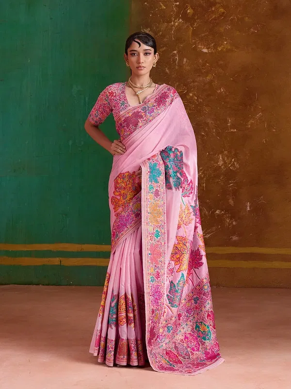 Buy Rajtex Pure Kashmiri 02 Modal Cotton Pashmina Weaving Saree Wholesale 2026