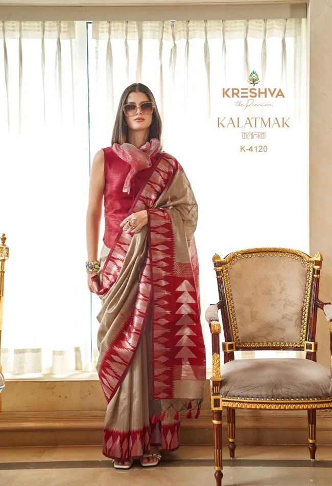 Beautiful Kreshva Kalatmak Silk With Traditional Temple Border Saree Wholesale 2026