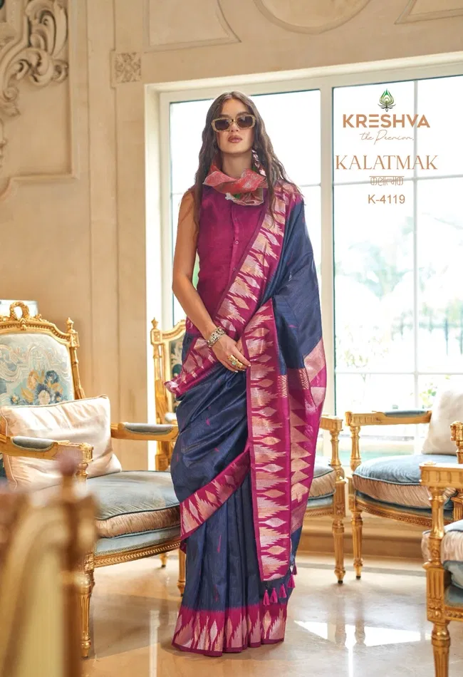 Beautiful Kreshva Kalatmak Silk With Traditional Temple Border Saree Wholesale 2026