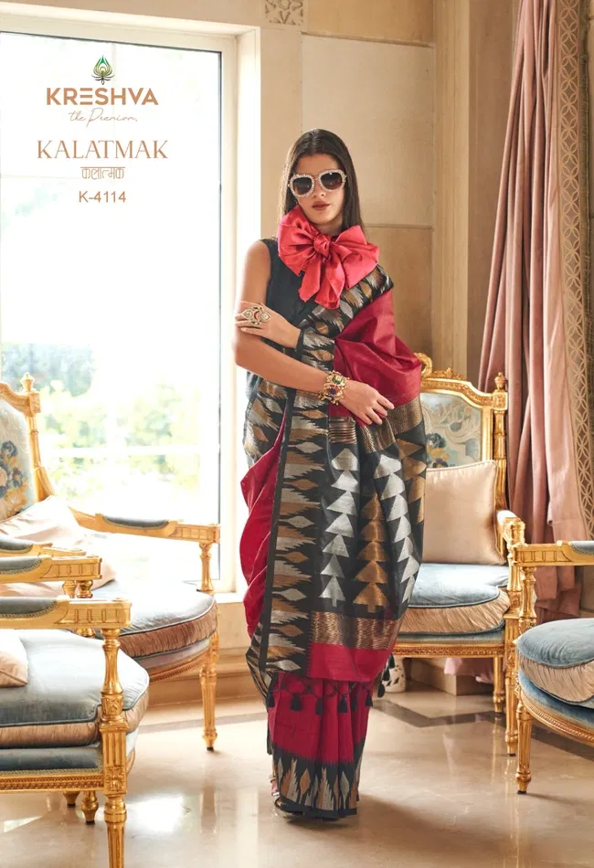 Beautiful Kreshva Kalatmak Silk With Traditional Temple Border Saree Wholesale 2026