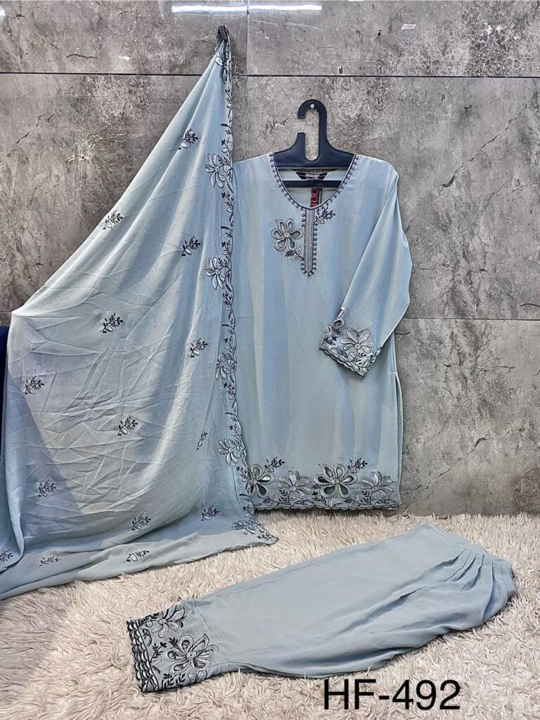 Latest Hoor Tex Hf 492 A to D Georgette Pakistani Suit Kurti Bottom With Dupatta Collection Wholesale 2026