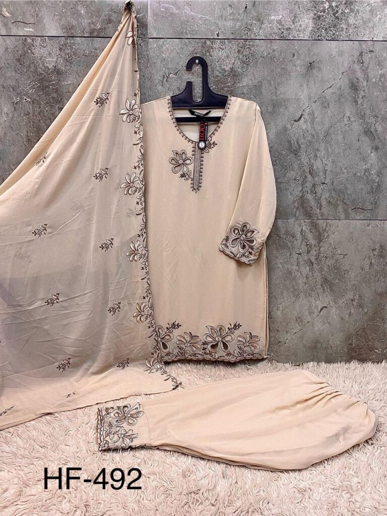 Latest Hoor Tex Hf 492 A to D Georgette Pakistani Suit Kurti Bottom With Dupatta Collection Wholesale 2026