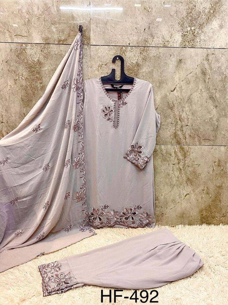 Latest Hoor Tex Hf 492 A to D Georgette Pakistani Suit Kurti Bottom With Dupatta Collection Wholesale 2026
