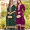 Aanchi Plus Munch Crystal Silk Kurti Pant And Dupatta Collection Wholesale