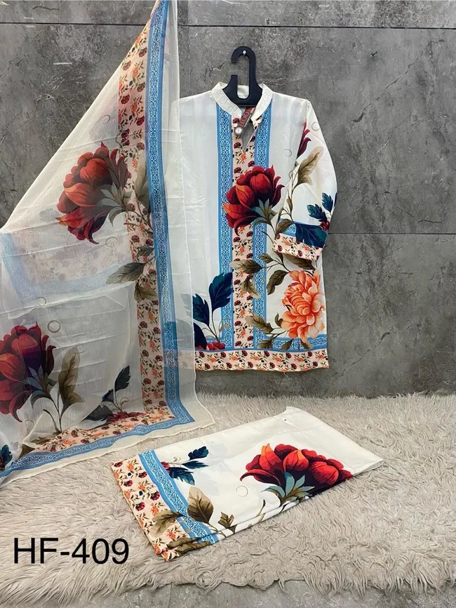 Beautiful Hoor Tex Hf 409 and 410 Rayon Satin Printed Salwar Kameez Wholesale 2026