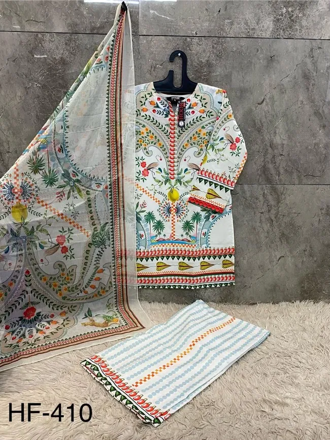 Beautiful Hoor Tex Hf 409 and 410 Rayon Satin Printed Salwar Kameez Wholesale 2026