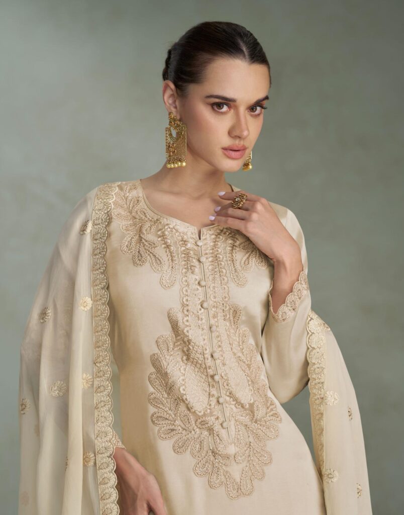 Buy Sayuri Samira Chinon Silk Embroidery Top With Plazzo Suit Wholesale 2026