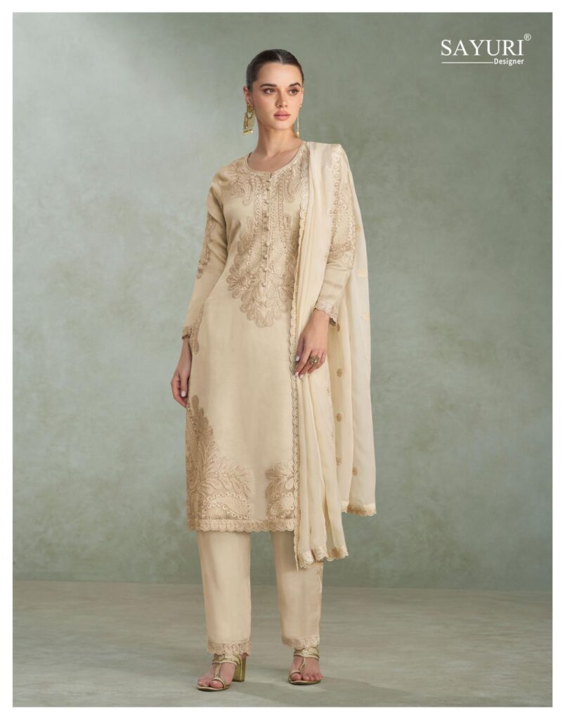 Buy Sayuri Samira Chinon Silk Embroidery Top With Plazzo Suit Wholesale 2026