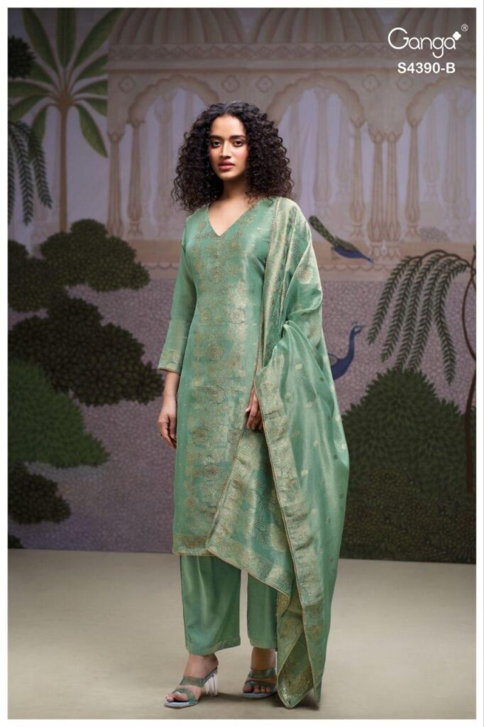Latest Ganga Jivana 4390 Bemberg Silk With Embroidery Salwar Kameez Wholesale 2026