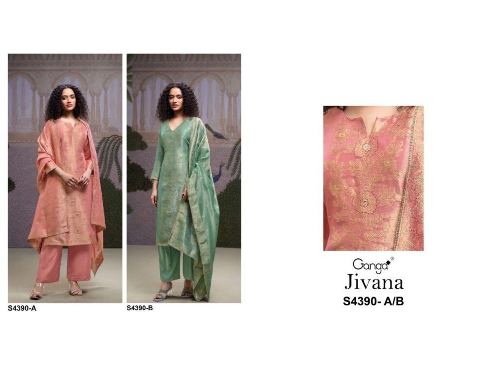 Latest Ganga Jivana 4390 Bemberg Silk With Embroidery Salwar Kameez Wholesale 2026