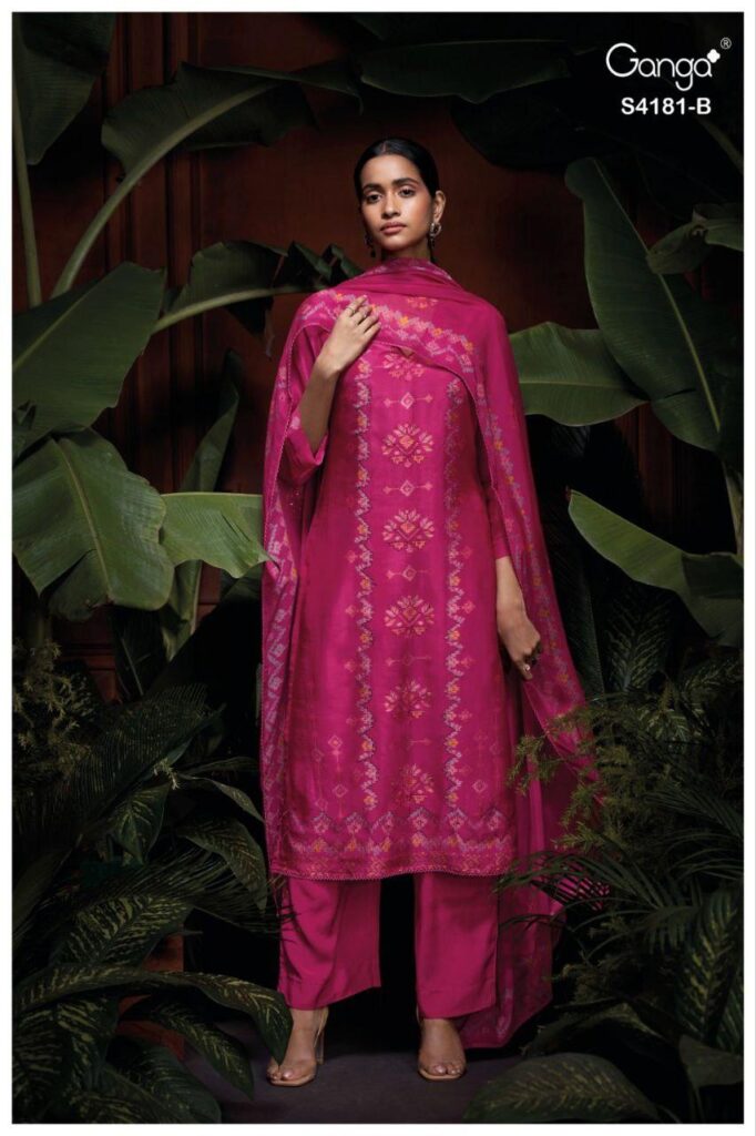 Launching Ganga Prielle 4181 Bemberg Silk Printed Embroidery Salwar Kameez Wholesale 2026
