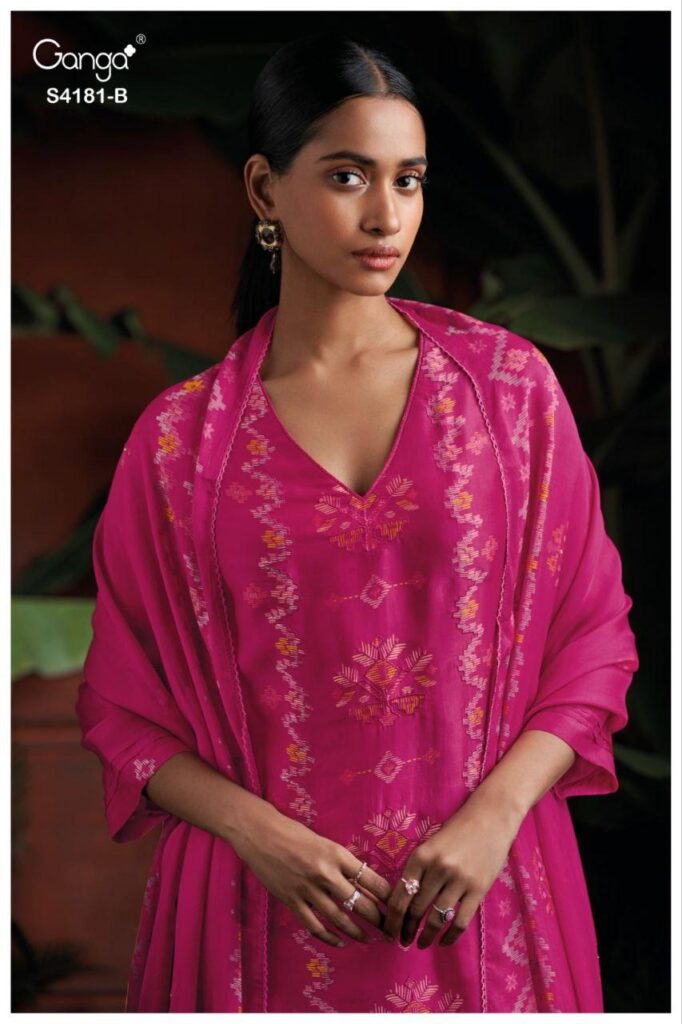 Launching Ganga Prielle 4181 Bemberg Silk Printed Embroidery Salwar Kameez Wholesale 2026