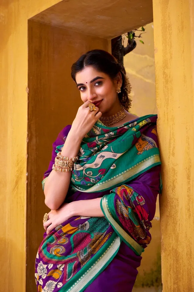 Beautiful Lekha Yf 7048 Viscose Chanderi Kalamkari Printed Fancy Saree Collection Wholesale 2026
