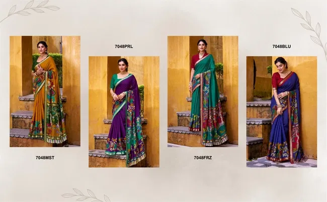 Beautiful Lekha Yf 7048 Viscose Chanderi Kalamkari Printed Fancy Saree Collection Wholesale 2026
