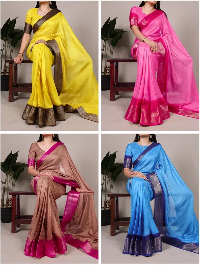 Beautiful Lekha YF 7910 Marsh Mello Zari Worked Plain Saree Collection Wholesale 2026