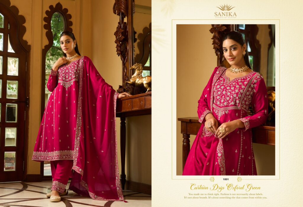 Stylish Sanika Aarini Chinon Silk Heavy Embroidery Top Plazzo Pant With Dupatta Wholesale 2026